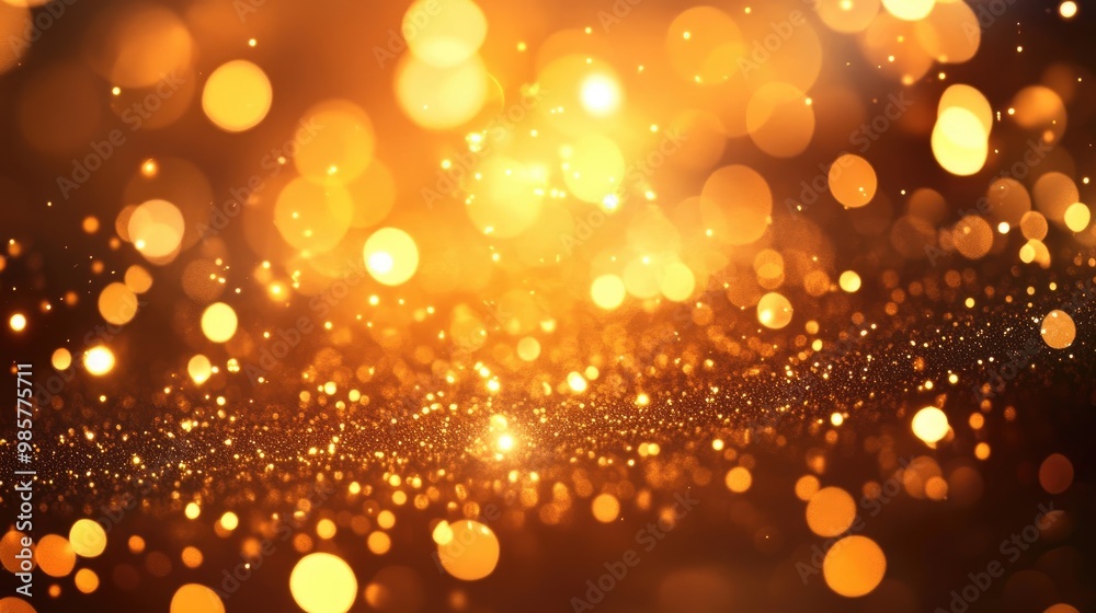 Abstract gold bokeh light background for business presentation and celebration