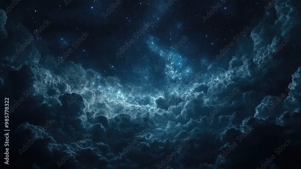 Fototapeta premium night sky background with stars and clouds
