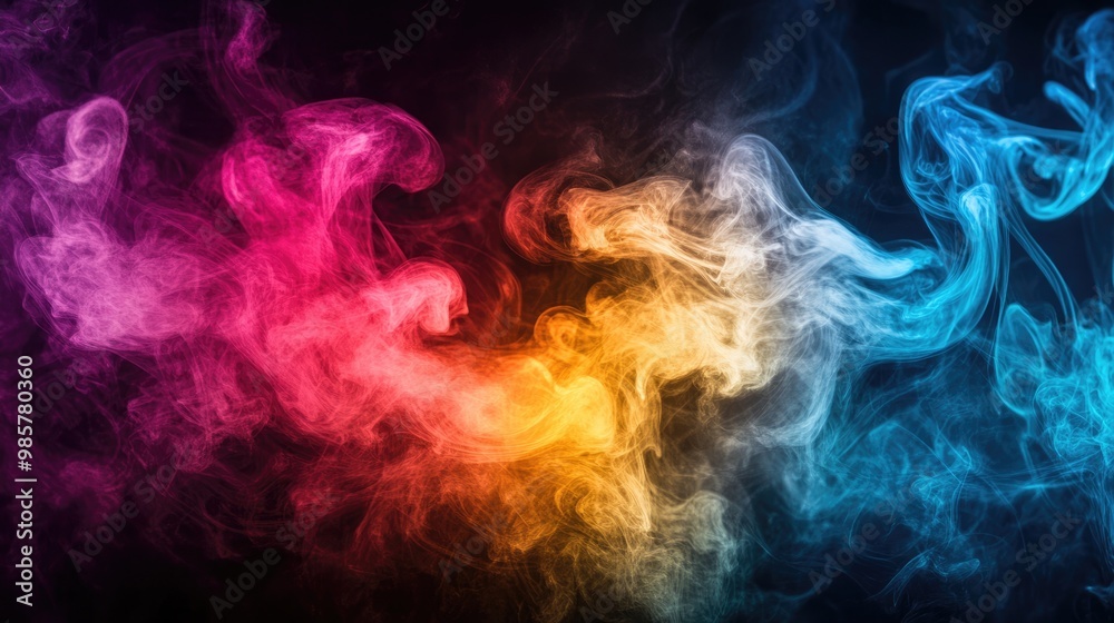 vibrant smoke against a dark backdrop vibrant smoke against a dark backdrop