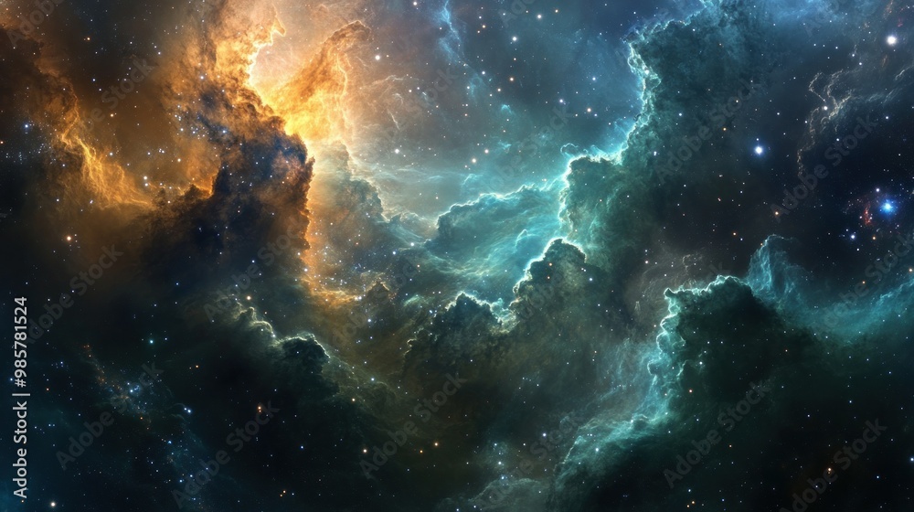 Fototapeta premium Cosmic Clouds and Stars in a Deep Space Nebula