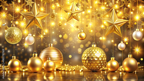 gold christmas balls