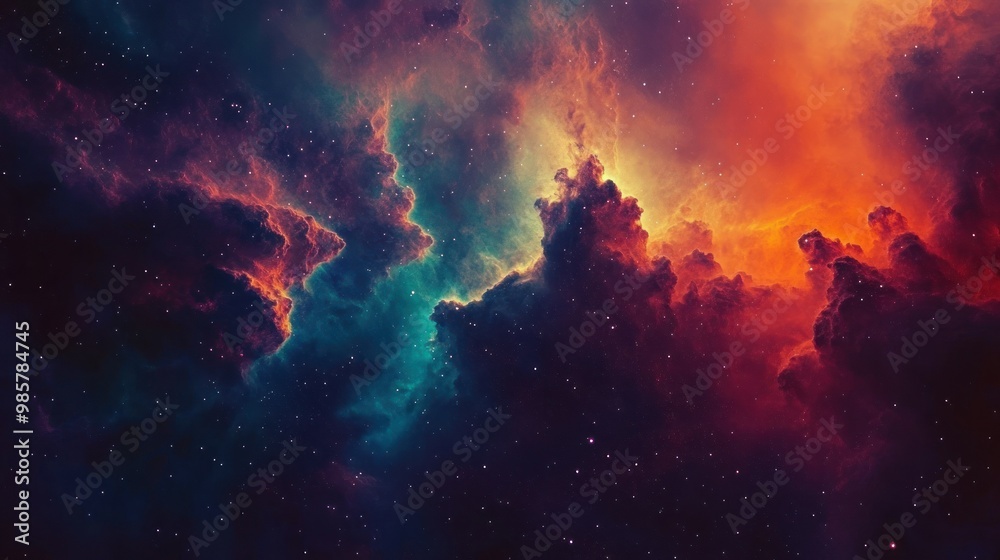 Cosmic Clouds and Stars in a Deep Space Nebula Cosmic Clouds and Stars in a Deep Space Nebula