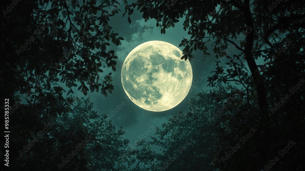 Fototapeta premium Full Moon in Abstract Natural Backgrounds