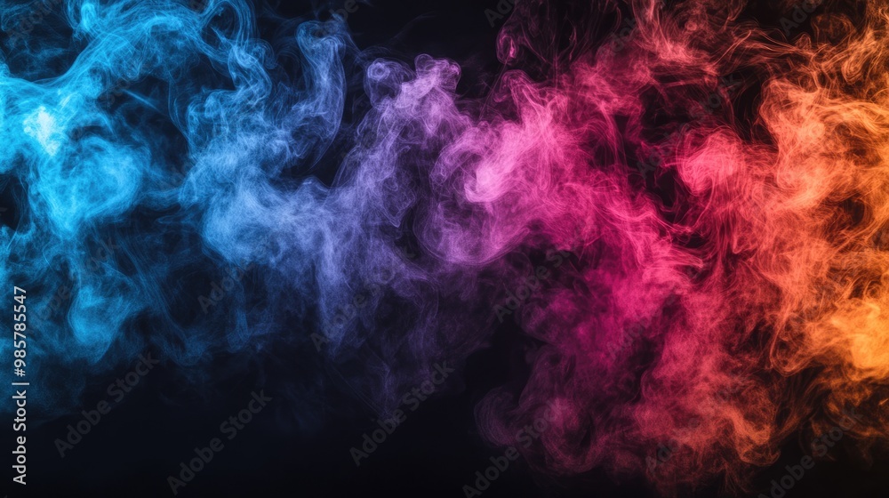 Obraz premium Vibrant smoke texture on dark backdrop