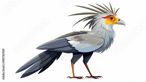 Side view of Secretary bird (sagittarius serpentarius)