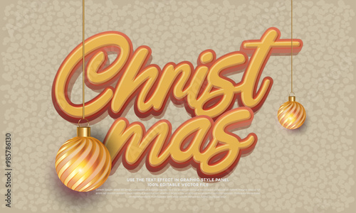 vector 3d text effect christmas for compositions