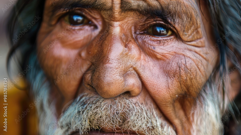 Close-up Portrait of a Man with Wrinkles Close-up Portrait of a Man with Wrinkles