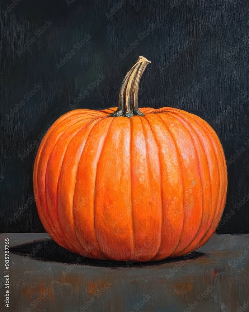 orange pumpkin on dark background orange pumpkin on dark background