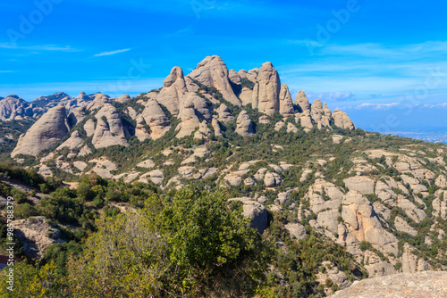 Beautiful view of the mountain of Montserrat in Catalonia, Spain