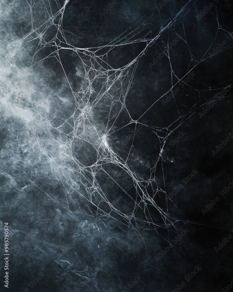 spooky background with spider web on dark canvas spooky background with spider web on dark canvas