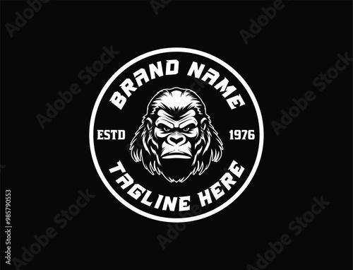 Gorilla badge logo - Gorilla icon, vector illustration