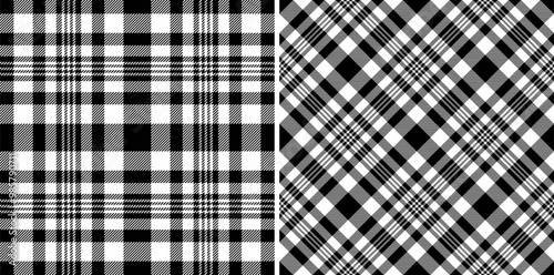 Plaid fabric textile of texture check vector with a tartan background seamless pattern. Set in monochrome colors for apartment decor ideas.