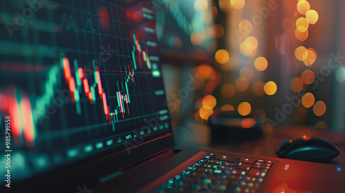Candlestick Patterns on a Laptop