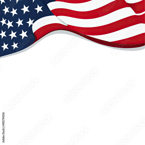 Memorial Day Themed Background With Respectful Text, in Flat Vector Design. Isolated on a Transparent Background. Cutout PNG.