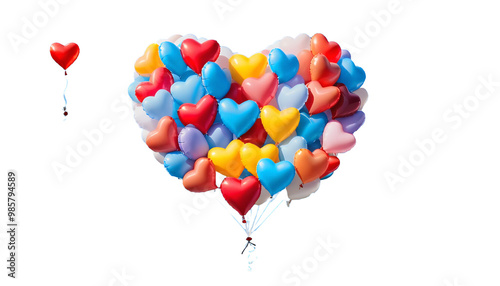 Obraz na płótnie summer love blue valentine art dding balloon colorful honeymoon concept image vintage sky balloon balloon vintage background summer retro birthday sky concept colourful blue honeymoon colours w salonie