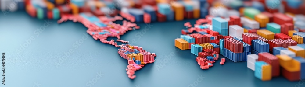 Colorful Shipping Containers Symbolize Global Trade And Logistics