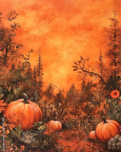 Autumn harvest orange backdrop