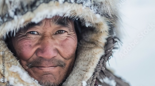 Portrait of a Man in the Snow photo