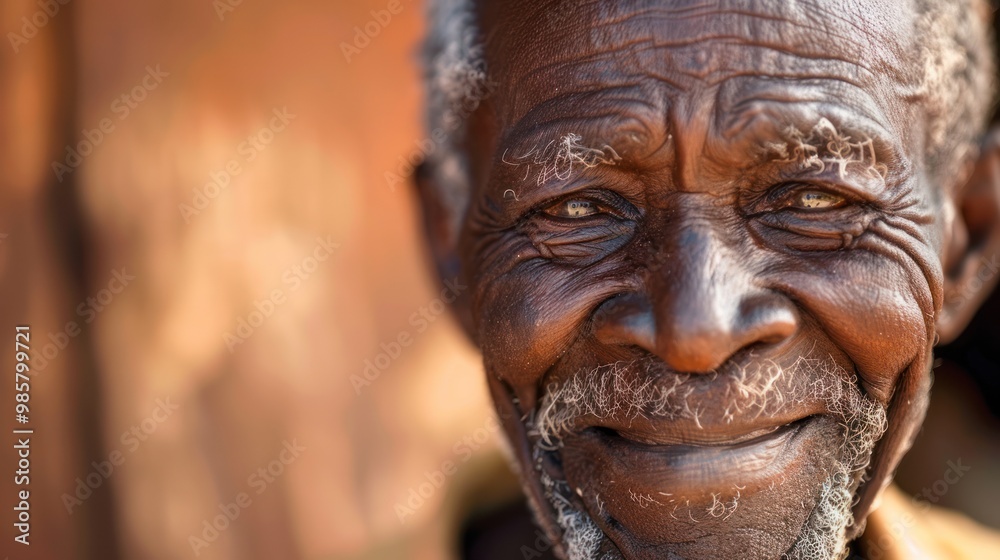 Close-up Portrait of a Smiling Elderly African Man