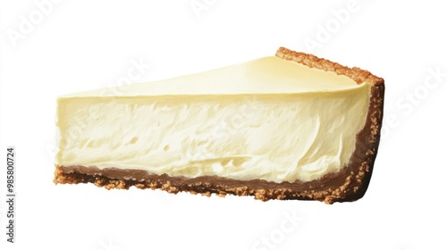 A Slice of New York-Style Cheesecake with a Graham Cracker Crust photo