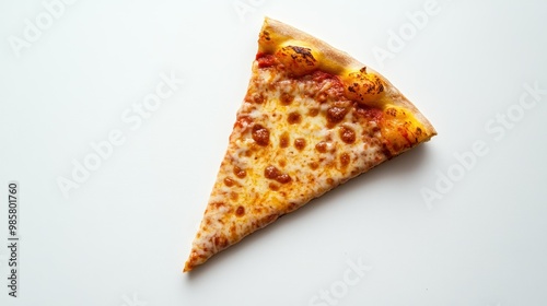 A single slice of pizza with cheese and tomato sauce