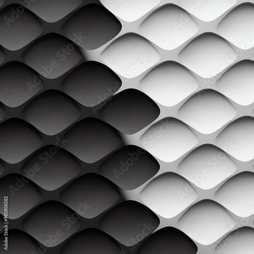 Abstract black geometric grid pattern with diagonal lines in a modern design, white isolate background photo