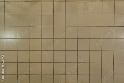 stone and ceramic floor tiles texture in corridor, view from above