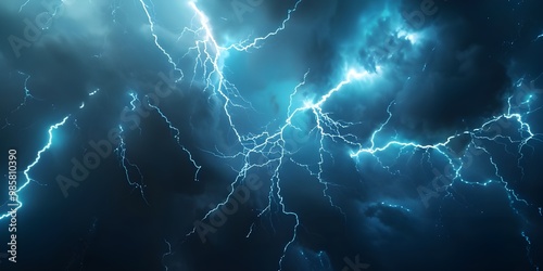 Electricity on a blue background
