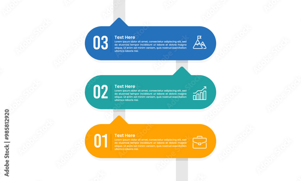 Vertical infographic 3 steps to success. Business presentation, Strategy, Roadmap and Marketing. Vector illustration. Vertical infographic 3 steps to success. Business presentation, Strategy, Roadmap and Marketing. Vector illustration.