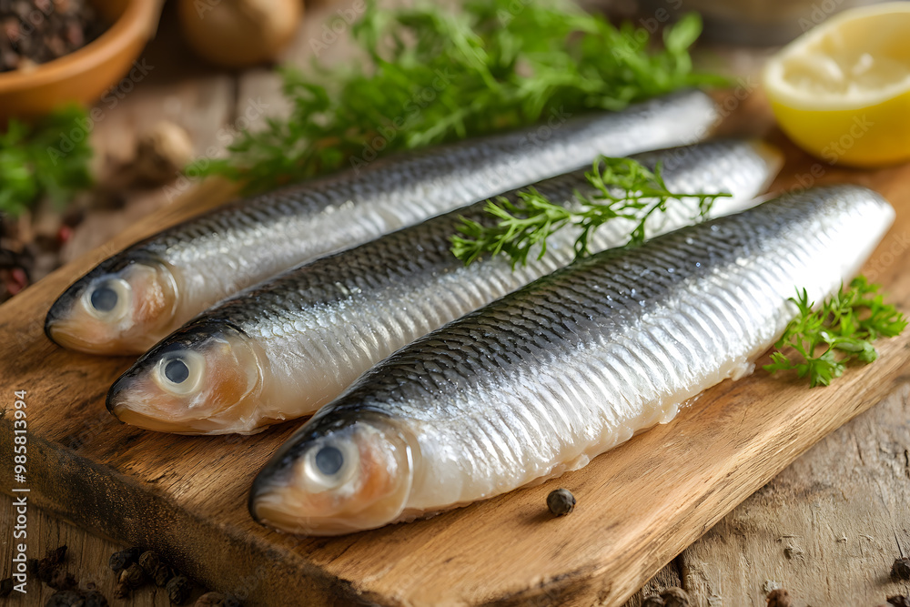 Herring fish Menu concept serving commercial advertising photo Herring fish Menu concept serving commercial advertising photo