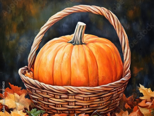 Wallpaper Mural Pumpkin in the basket Torontodigital.ca
