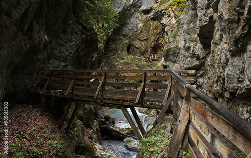 Photography Hiking track in Wolfsklamm at Stans, Austria, Europe