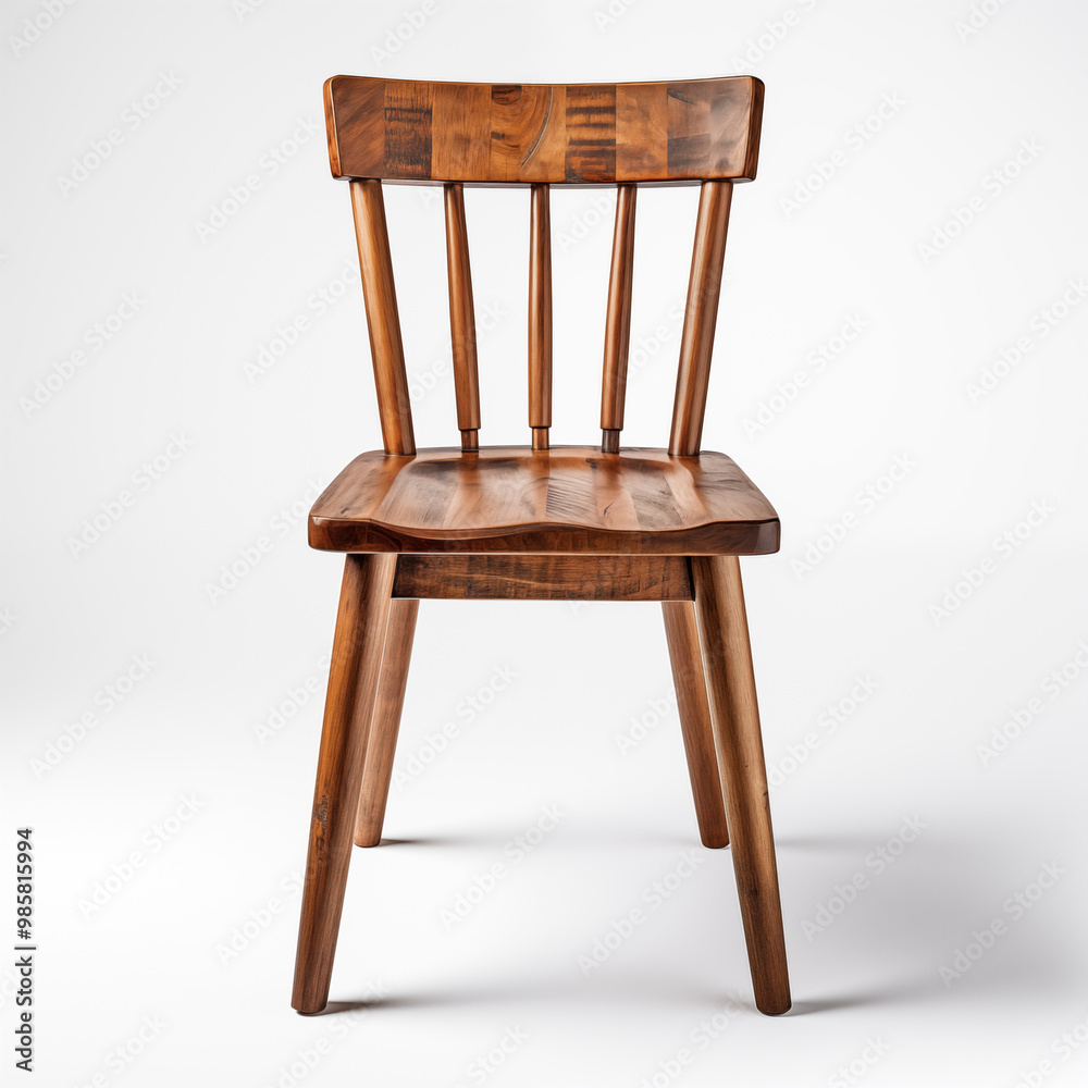 Wooden Chair with Curved Back and Tapered Legs Wooden Chair with Curved Back and Tapered Legs
