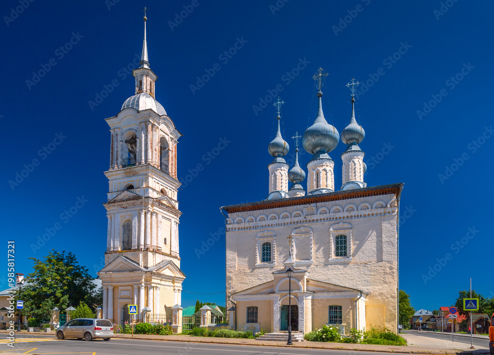 View of the Smolensk Church in Suzdal, an ancient Russian city. The Golden Ring of Russia.