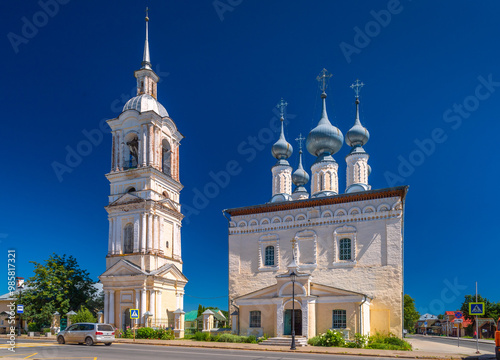 Obraz na płótnie View of the Smolensk Church in Suzdal, an ancient Russian city. The Golden Ring of Russia. w salonie