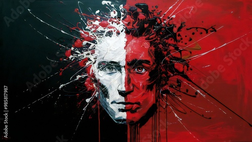 Combination of Black and Red background Wallpaper.
