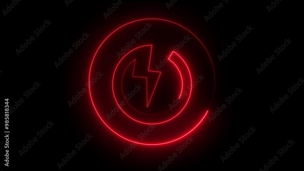 electric bolt Symbol Icon. Flickering Effect on Black Background electric bolt Symbol Icon. Flickering Effect on Black Background