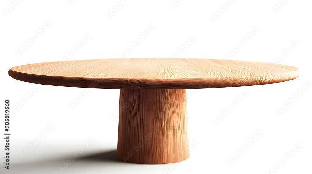 Modern wooden table design element isolate don white Modern wooden table design element isolate don white