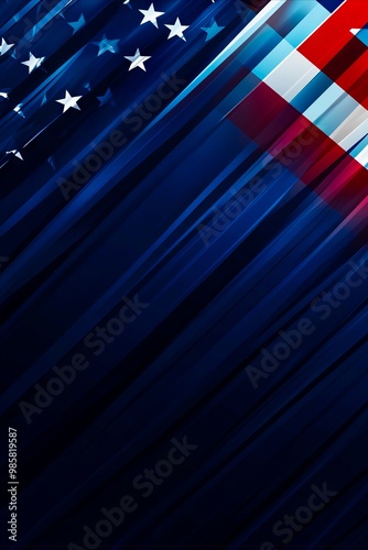An american flag with stars and stripes on a dark blue background