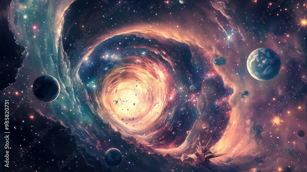 A Cosmic Whirlpool with Planets and Stars A Cosmic Whirlpool with Planets and Stars