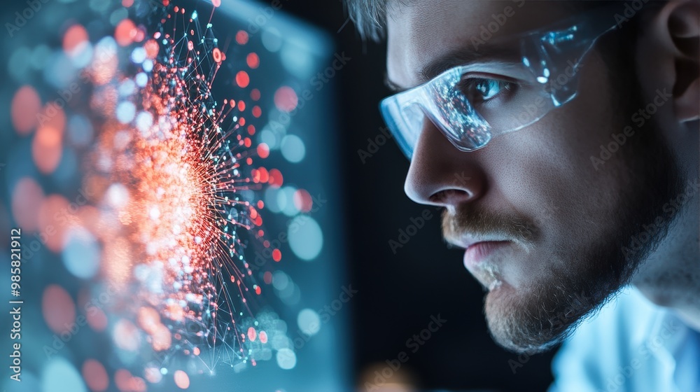 A close up shot of a chemical engineer monitoring a complex industrial process, using a computer interface. A close up shot of a chemical engineer monitoring a complex industrial process, using a computer interface.