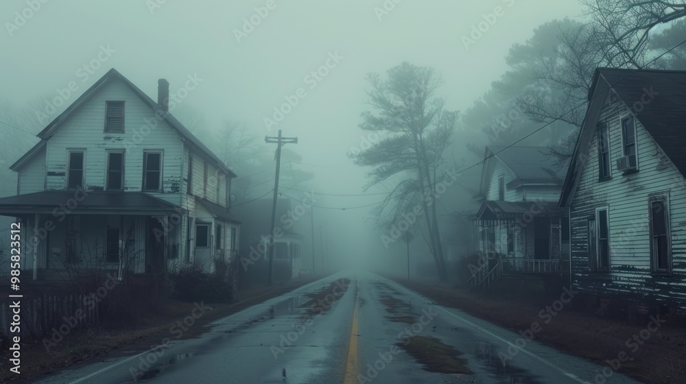 Fototapeta premium Foggy Road in Rural America