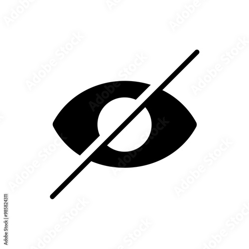 Sensitive content icon vector. Crossed out eye sign symbol