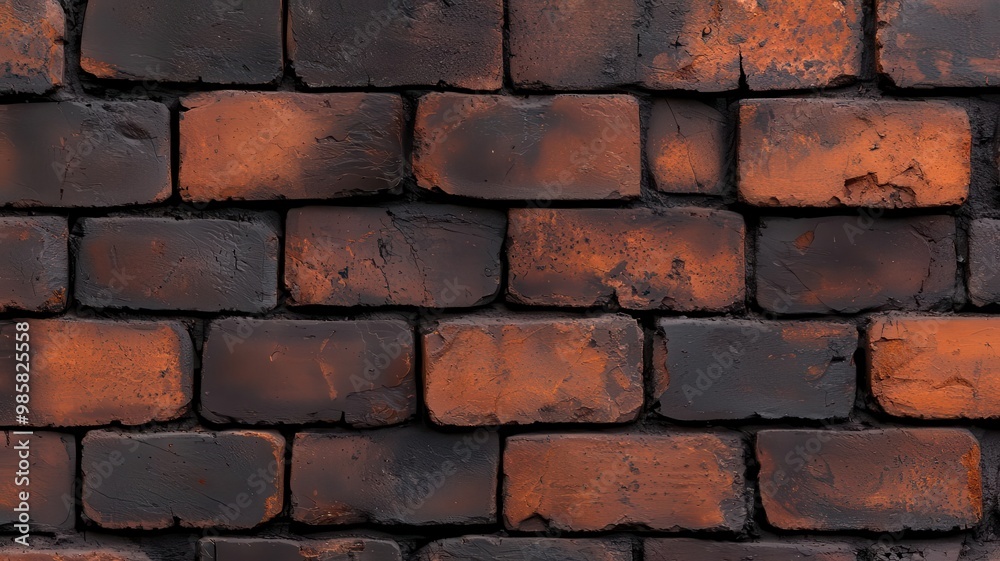 Closeup of sootcovered bricks in an old factory wall, symbolizing the industrial landscape and rapid urbanization Closeup of sootcovered bricks in an old factory wall, symbolizing the industrial landscape and rapid urbanization