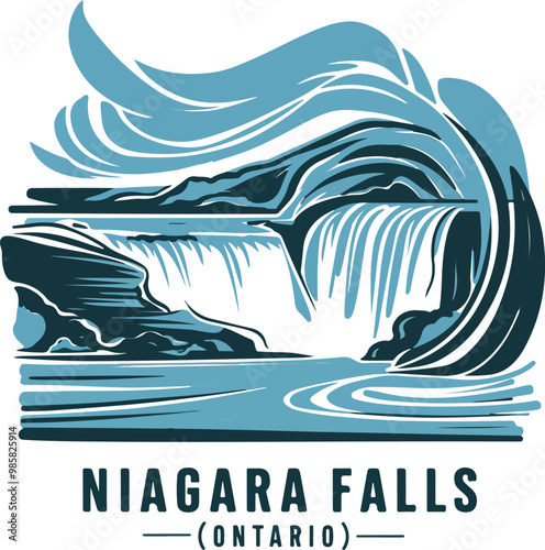 Niagara Falls Ontario Vector Illustration - Perfect for White Backgrounds
