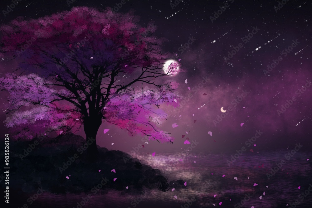 moon and tree moon and tree