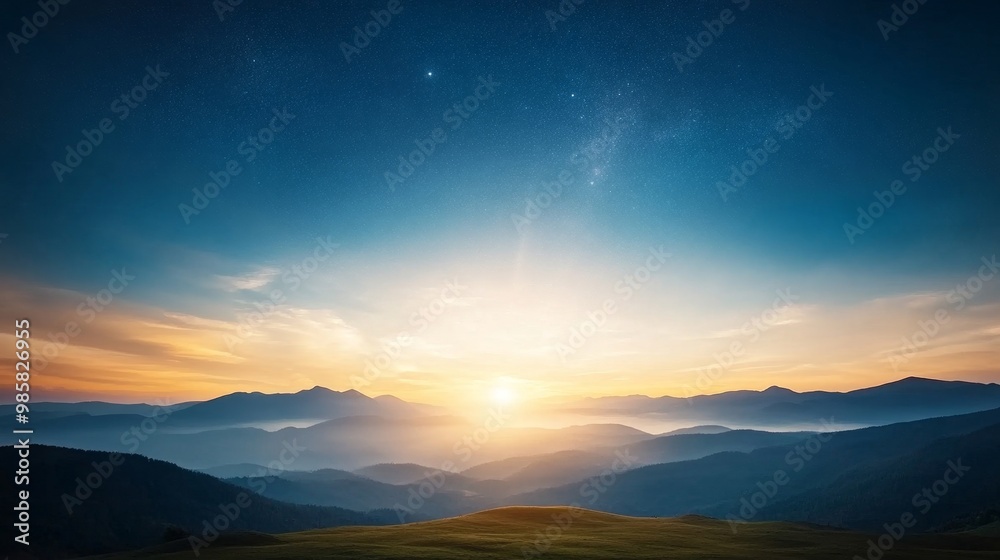 Nighttime horizon, star-filled sky, clouds drifting by, deep darkness. Nighttime horizon, star-filled sky, clouds drifting by, deep darkness.
