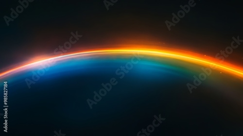 Ephemeral Spectrum: Abstract Rainbow Arc of Transitioning Colors in Space Close-Up