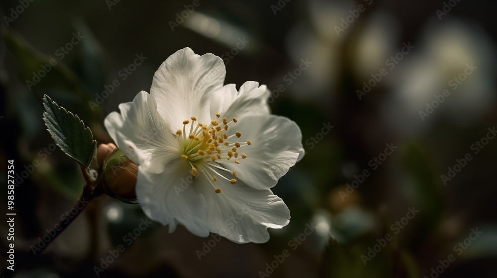 Obraz premium Beautiful white magnolia flower in spring