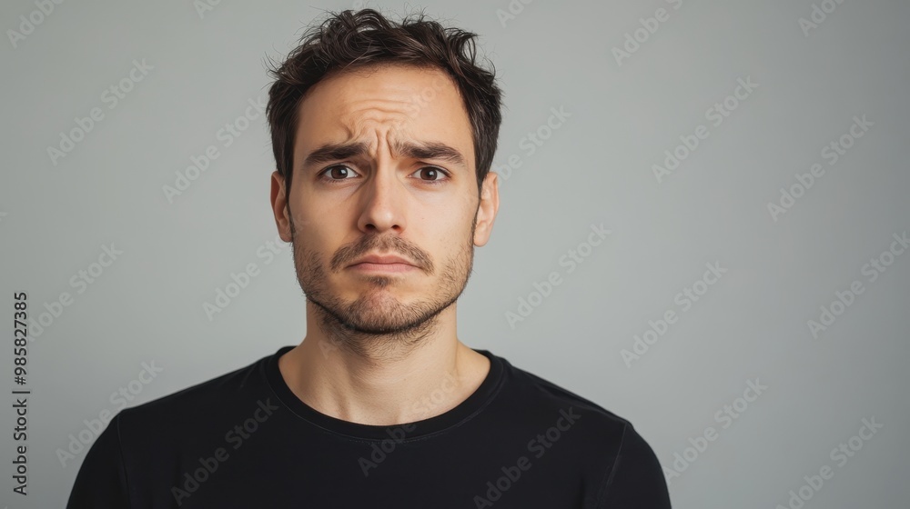 Man with Neutral Expression and Calm Eyes Man with Neutral Expression and Calm Eyes
